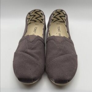 TOMS Women's Canvas Slip‎ On Shoes Dark Grey Size 6.5